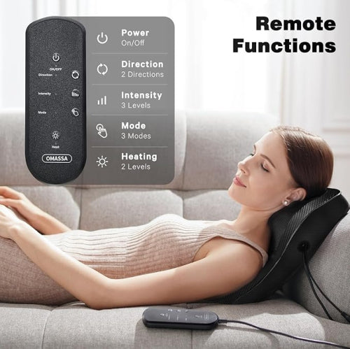 OMASSA Shiatsu Back &amp; Neck Massager with Heat – 3D Deep-Kneading Massage Pillow