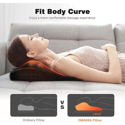 OMASSA Shiatsu Back &amp; Neck Massager with Heat – 3D Deep-Kneading Massage Pillow