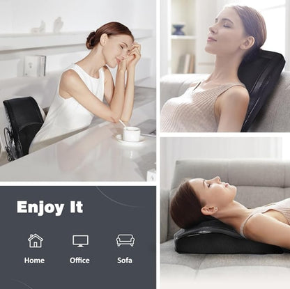 OMASSA Shiatsu Back &amp; Neck Massager with Heat – 3D Deep-Kneading Massage Pillow