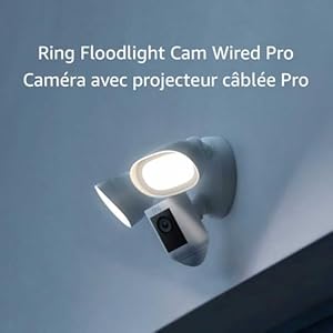 Ring Floodlight Cam Wired Pro with Bird’s Eye View and 3D Motion Detection, White