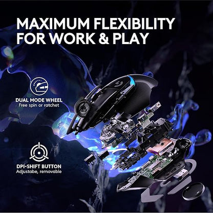 Logitech G502 X PLUS 25000 DPI Wireless Optical Gaming Mouse - Black