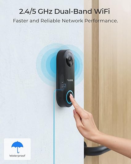OPEN BOX - REOLINK Video Doorbell Camera WiFi, 2K Wired Doorbell Camera for Home Security, 2.4/5GHz WiFi, 180° Diagonal, Smart Detection, microSD Card/Cloud Storage, Indoor/Outdoor Surveillance (Chime Included)
