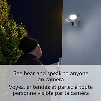 Ring Floodlight Cam Wired Pro with Bird’s Eye View and 3D Motion Detection, White