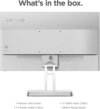 Lenovo L22e-40 Monitor, 21.45” FullHD Resolution, 250 nits Brightness, 75Hz Refresh Rate, AMD FreeSync, HDMI and VGA Ports - Cloud Grey