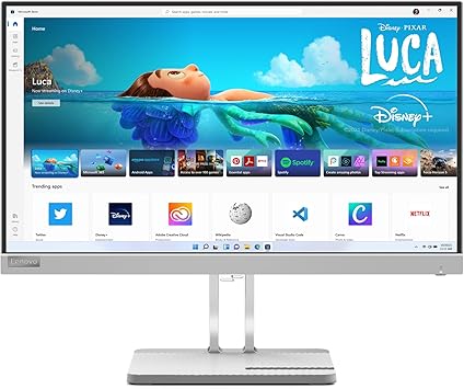 Lenovo L22e-40 Monitor, 21.45” FullHD Resolution, 250 nits Brightness, 75Hz Refresh Rate, AMD FreeSync, HDMI and VGA Ports - Cloud Grey