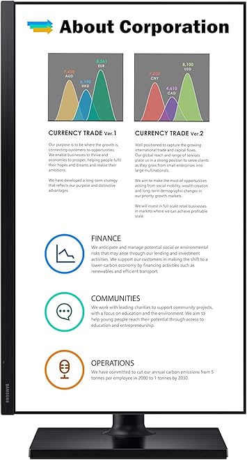 OPEN BOX - SAMSUNG FT45 Series 24-Inch FHD 1080p Computer Monitor, 75Hz, IPS Panel, HDMI, USB Hub, Height Adjustable Stand