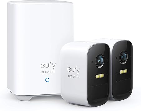 eufy security 2C 2-Cam Kit, Security Camera Outdoor, 2.4 Ghz WiFi compatitable.Wireless Home Security System with 180-Day Battery Life, HomeKit, 1080p HD, IP67, Night Vision, No Monthly Fee