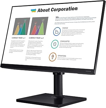 OPEN BOX - SAMSUNG FT45 Series 24-Inch FHD 1080p Computer Monitor, 75Hz, IPS Panel, HDMI, USB Hub, Height Adjustable Stand