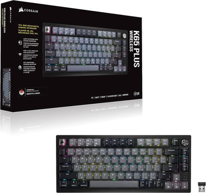 OPEN BOX - CORSAIR K65 PLUS WIRELESS 75% RGB Hot-Swappable Mechanical Gaming Keyboard