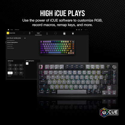 OPEN BOX - CORSAIR K65 PLUS WIRELESS 75% RGB Hot-Swappable Mechanical Gaming Keyboard