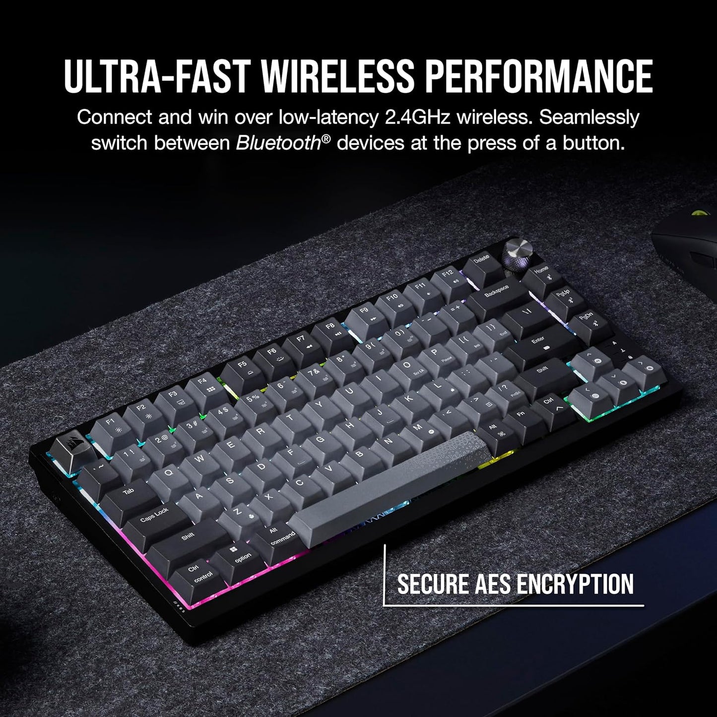 OPEN BOX - CORSAIR K65 PLUS WIRELESS 75% RGB Hot-Swappable Mechanical Gaming Keyboard