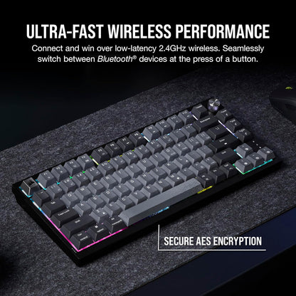 OPEN BOX - CORSAIR K65 PLUS WIRELESS 75% RGB Hot-Swappable Mechanical Gaming Keyboard