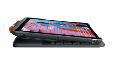 Open Box - Logitech Slim Folio Keyboard Case for iPad (7th Gen) - Black