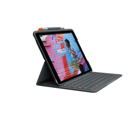 Open Box - Logitech Slim Folio Keyboard Case for iPad (7th Gen) - Black