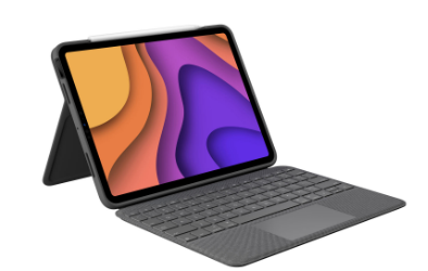 Open Box - Logitech Folio Touch Keyboard - Apple iPad Air (4th Gen) - OXFORD GRAY