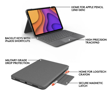 Open Box - Logitech Combo Touch iPad Air (4th, 5th gen - 2020, 2022)