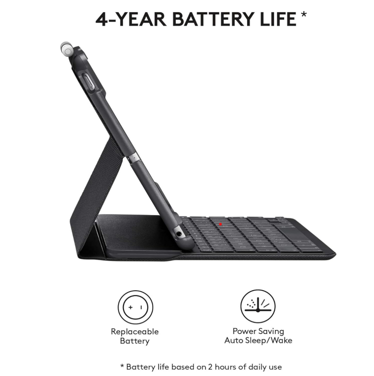 Open Box - Logitech Slim Folio for iPad 5th & 6th Generation - Black