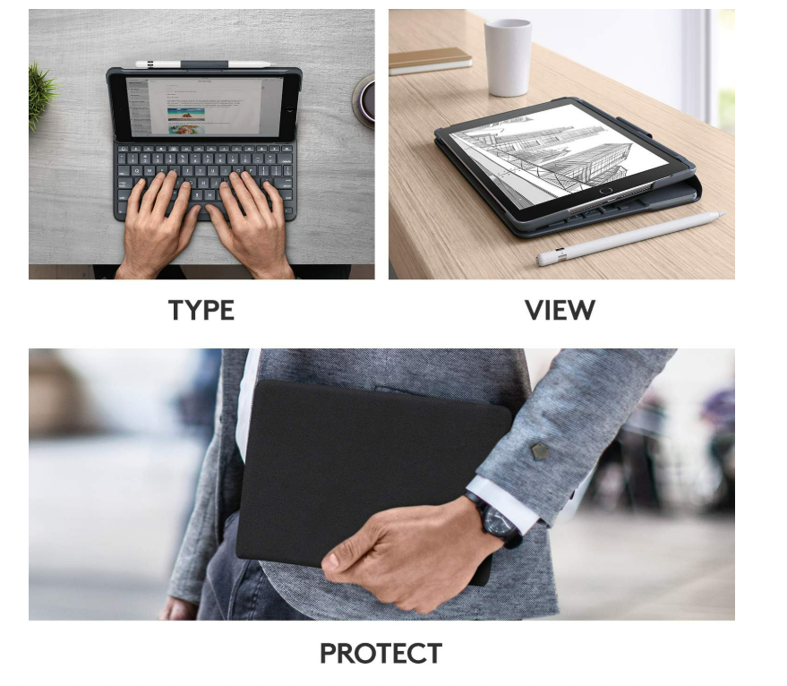 Open Box - Logitech Slim Folio for iPad 5th & 6th Generation - Black