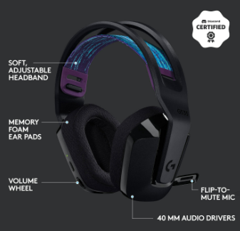 Logitech G535 LIGHTSPEED Wireless Gaming Headset - Black