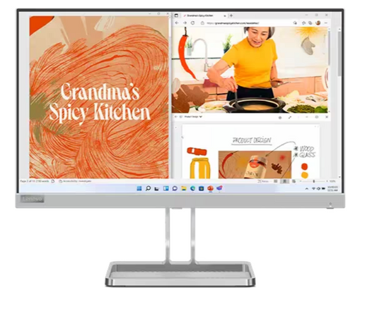 Lenovo L24i-40 PC Monitor, 23.8” IPS Panel, FHD Resolution, 100Hz Refresh Rate, AMD FreeSync, HDMI and VGA Ports