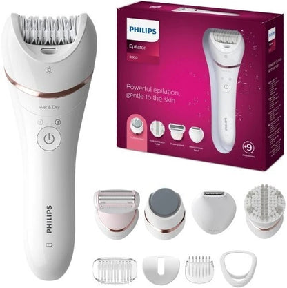 Philips Series 8000 Rechargeable Electric Epilator - White (BRE700/04)